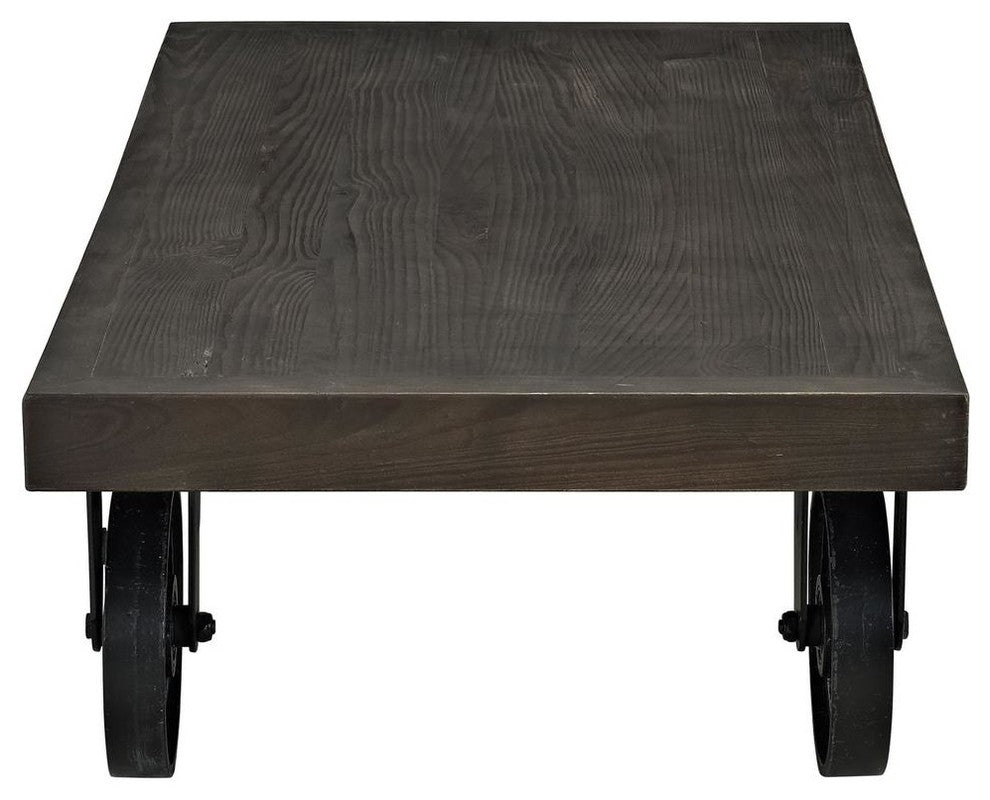Modern Black Garrison Wood Top Coffee Table