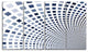 Blue Square Pixel Mosaic Illustration, Abstract Canvas Print, 48"x28", 4 Panels