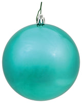 Vickerman 4" Teal Shiny Ball Ornament, 6 per Bag