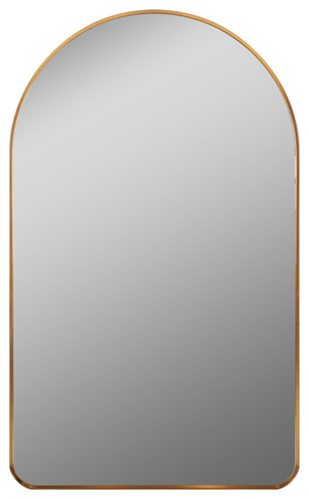 Rita Arch Metal Framed Wall Bathroom Vanity Mirror, Gold, 19.6" X 31.5"