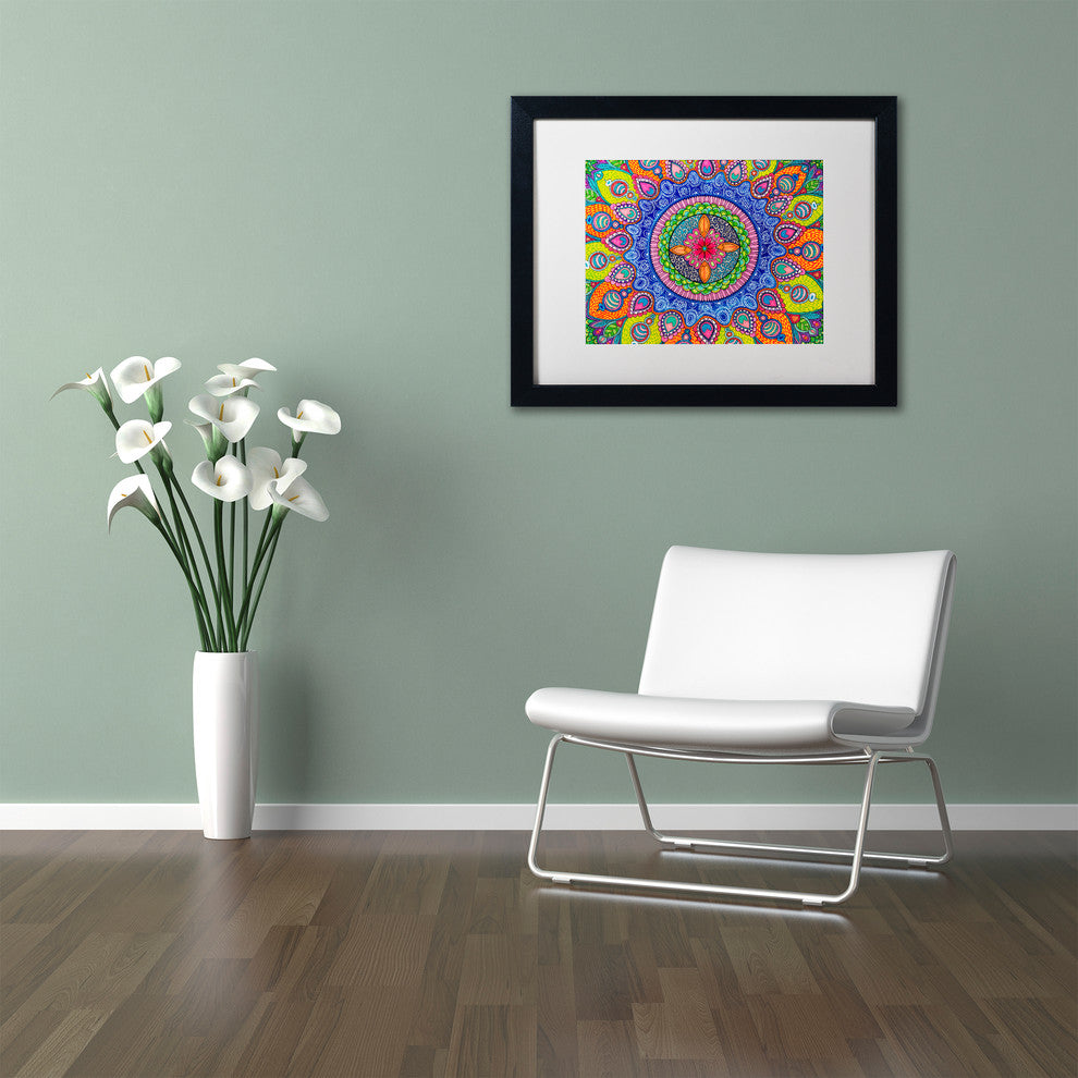 Hello Angel 'Mardi Gras Mandala' Art, Black Frame, White Mat, 20x16