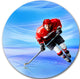 Male Hokey Player, Portrait Digital Art Disc Metal Wall Art, 36"