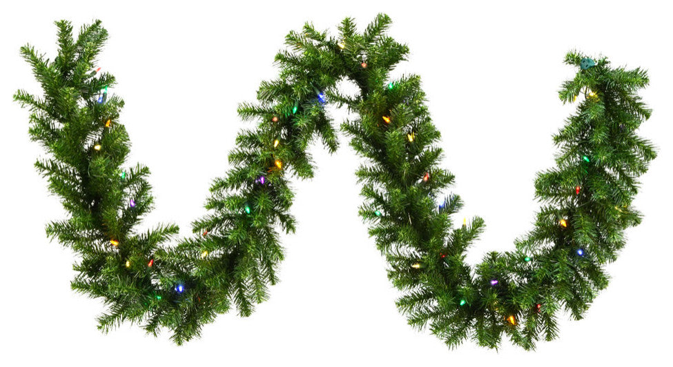 Vickerman A808811Led 9' Douglas Fir Christmas Garland, Multi-Colored Led Lights