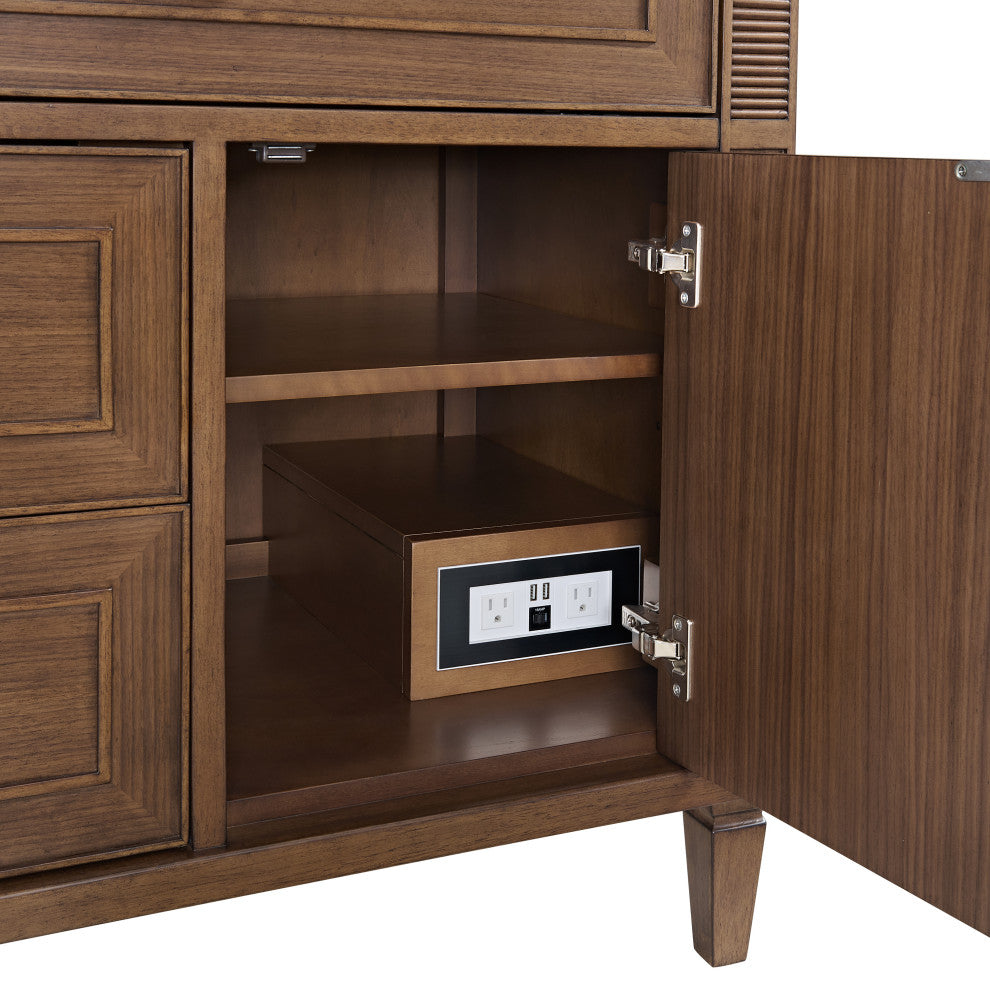 Lorelai 36" Single Vanity, Mid-Century Walnut, 3 CM White Zeus Top