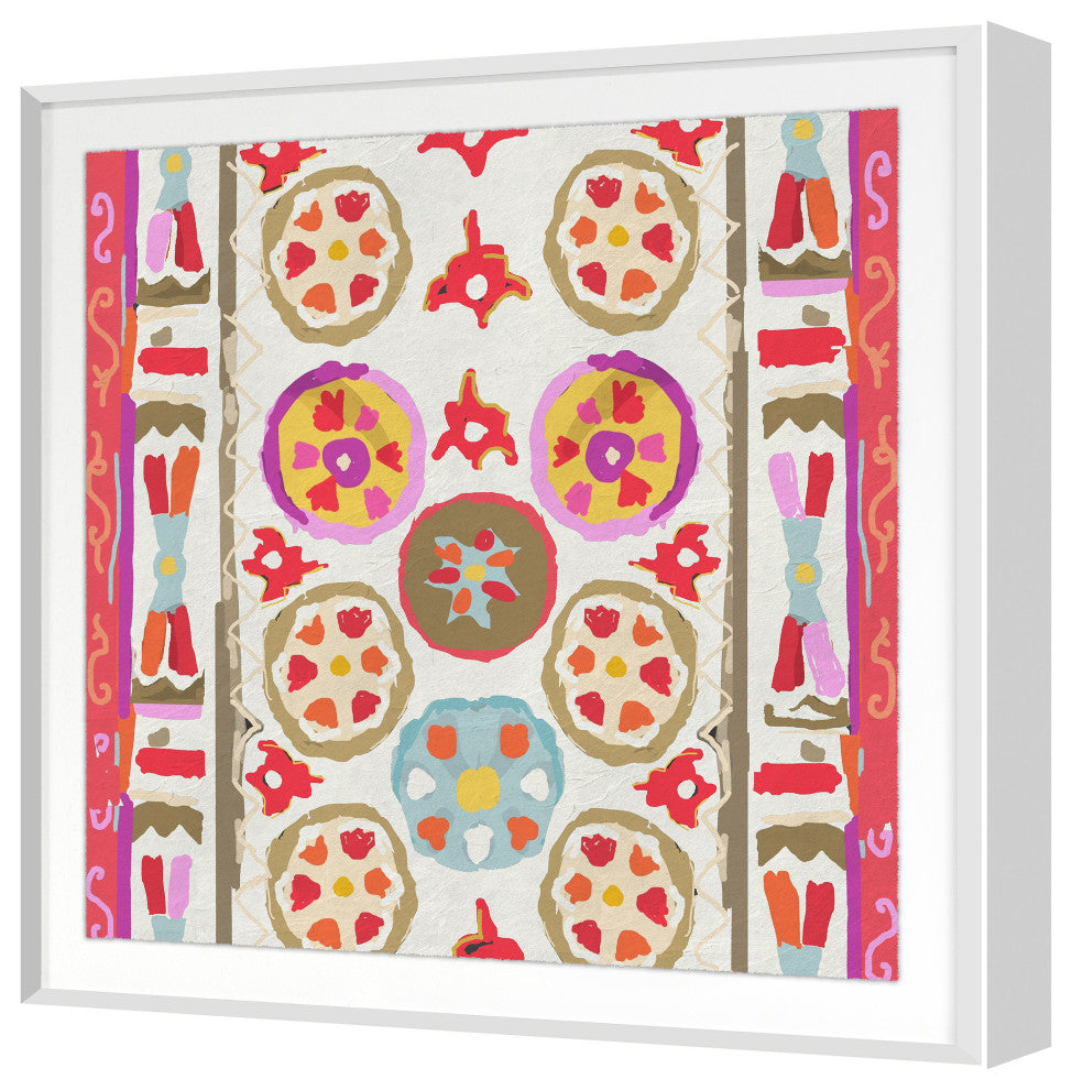 Tribal Cream Fine Art Print, White, 24"x24"