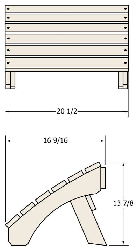 Folding Adirondack Ottoman, Cabana Tan
