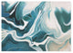 Liquid Teal Modern Hand Painted Canvas Abstract Art - 96" x 70"