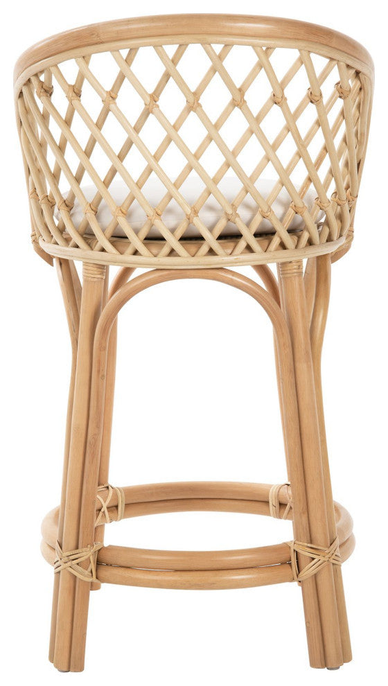 Rattan Criss-Cross Counter Stool, Natural