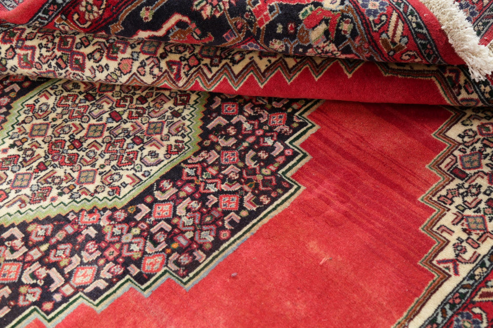 Consigned, Bidjar Hand-Knotted Oriental Traditional Persian Area Rug, Red, 6x7