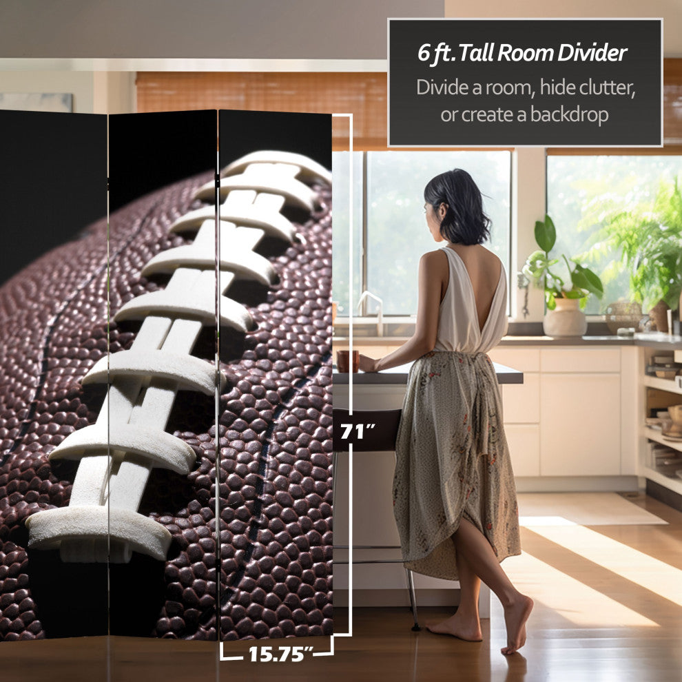 6'' Tall Double Sided Football Canvas Room Divider