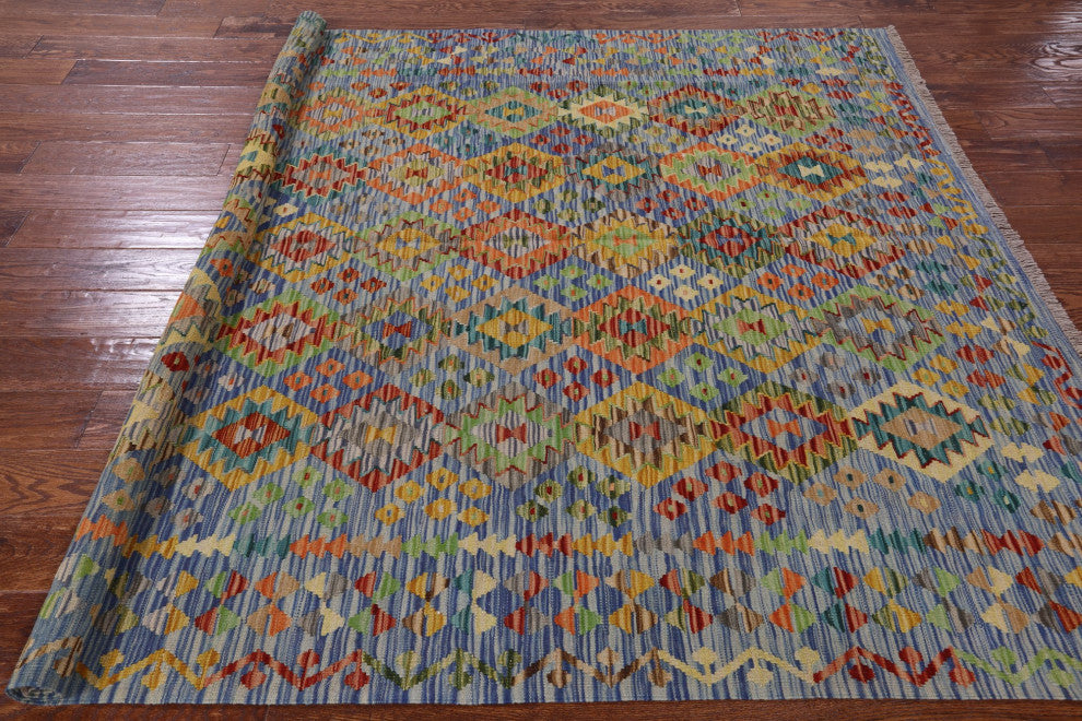 Flat Weave Kilim Reversible Rug 6' 2" X 7' 8" Q8292