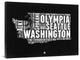 "Washington Black and White Map" Fine Art Print