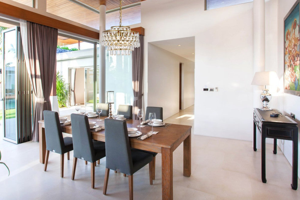 Mila Five Light Pendant in Brass