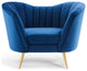 Armchair Accent Chair, Velvet, Blue Navy, Modern, Living Lounge Hospitality