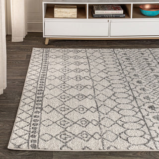 Izil Moroccan Beni Souk Area Rug, Cream/Gray, 3 X 5