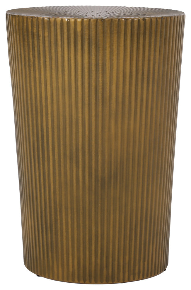 Pamsha Modern Iron Sunburst Side Tables, Set of 2, Brushed Antique Gold