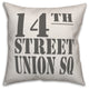 Vintage Sign 14th Street Union Square Throw Pillow