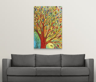 Rainbow Tree In Autumn Wrapped Canvas Art Print, 32"x48"x1.5"