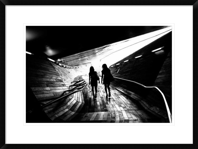"Walking Towards The Light" Framed Digital Print by Tetsuya Hashimoto, 30x22"