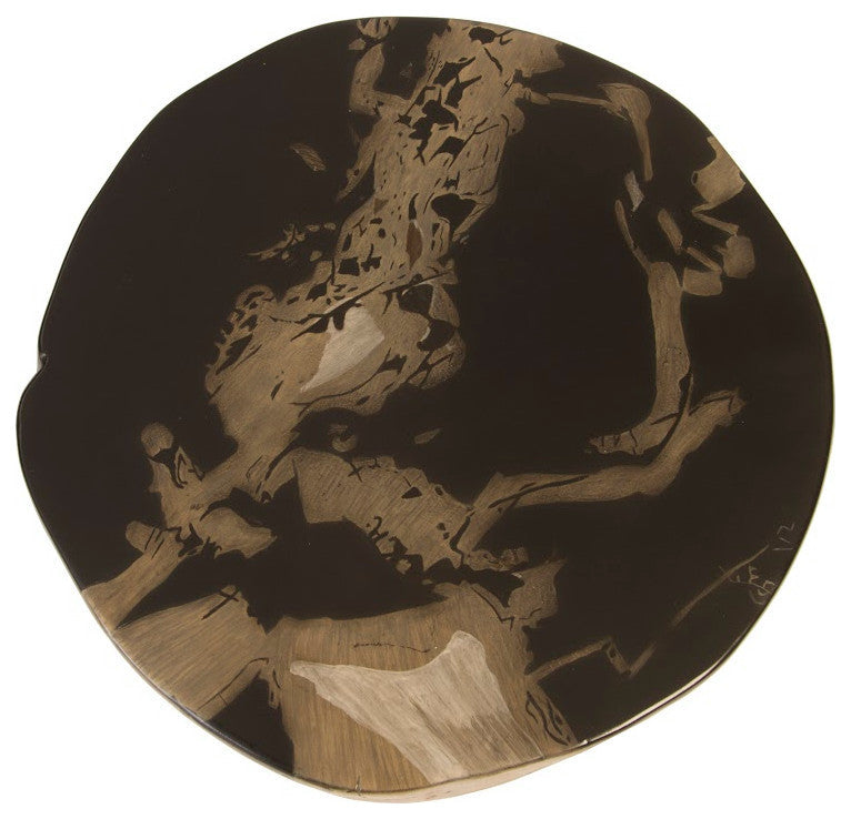 Cast Petrified Wood Stool, Resin