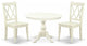 3 Pc Dining Set, Linen White Table, 2 Linen White Chairs, Linen White