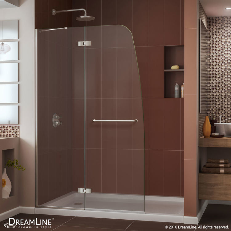 DreamLine Aqua Ultra 45 in. Frameless Hinged Shower Door, Clear 5/16 in. Glass