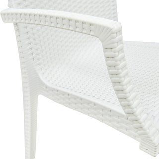 LeisureMod Mace 7-Piece Dining Set with 4 Side Chairs 2 Arm Chairs, White