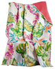 Benzara BM293446 Throw Blanket, Tropical Palm Leaves, Vibrant Green, Blue