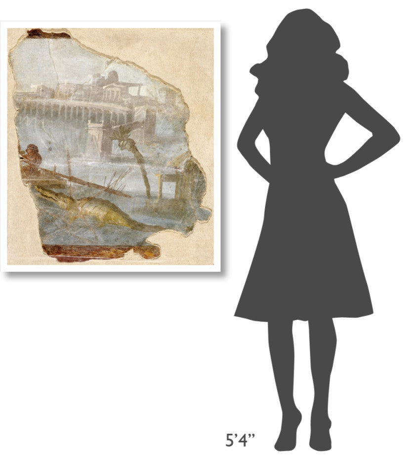 "Fresco Fragment with Nilotic Landscape" Paper Art, 33"x38"