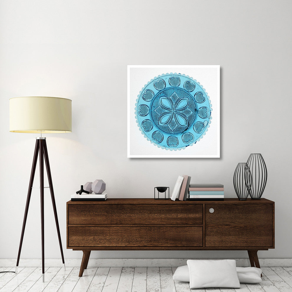 "Blue Pressed Glass Plate" Print 19th Century American Glassmaker, 38"x38"