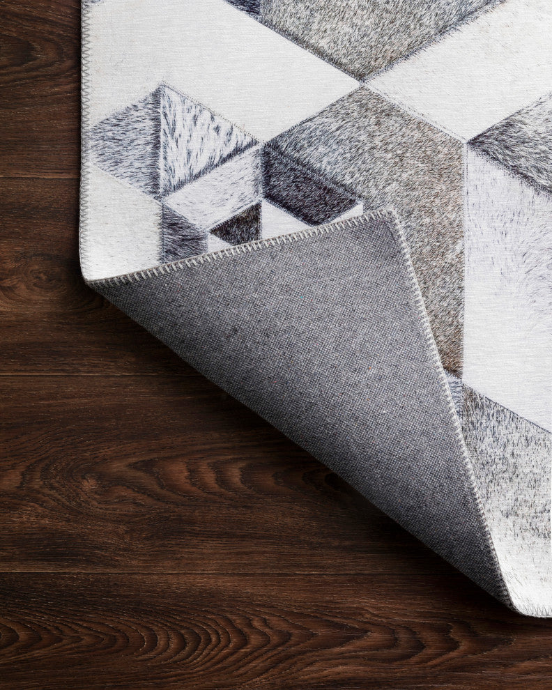 Printed Maddox Area Rug by Loloi II, Gray and Ivory, 1'6"x1'6" Sample