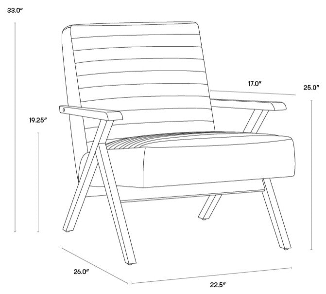Peyton Lounge Chair, Bravo Cognac