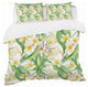 White Tropical Flowers in Botanic Setting Floral Duvet Cover, King