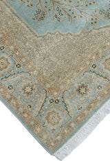 Turkish-Knotted Hammad Light Blue Rug, 4'1x5'11