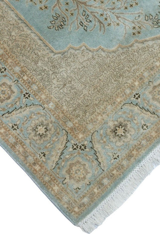 Turkish-Knotted Hammad Light Blue Rug, 4'1x5'11