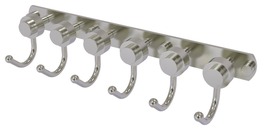 Mercury 6 Position Tie Rack with Smooth Accent, Satin Nickel