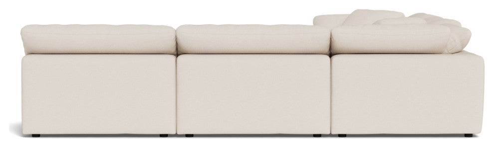 Fluffy 5-Piece Sectional with Ottoman, Merit Snow