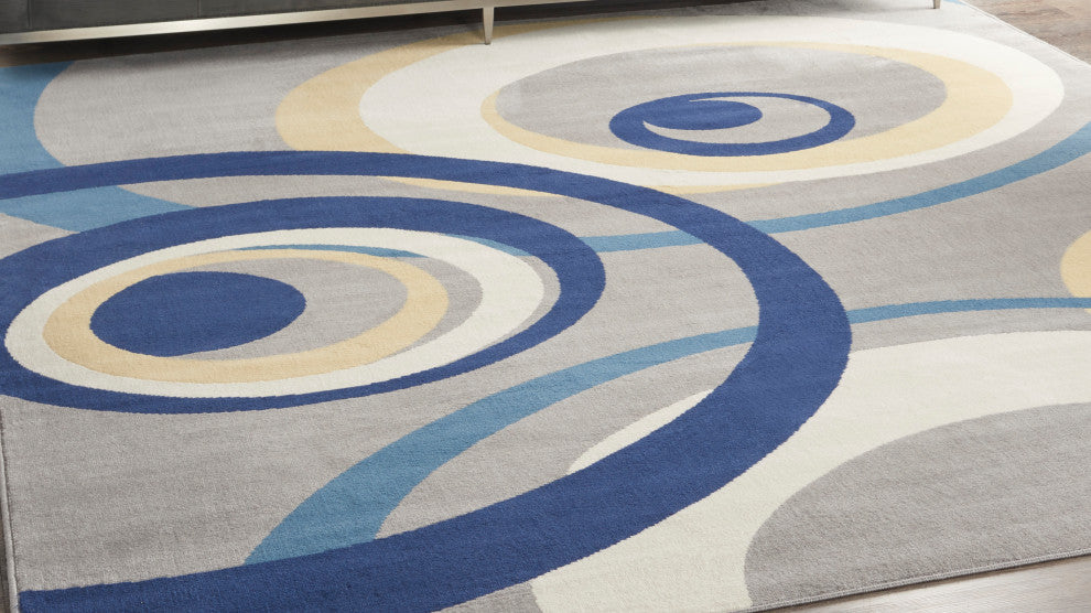 Nourison Grafix 7' x 10' Grey Mid-Century Modern Indoor Area Rug