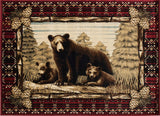 Lodge King Grizzly Gap Rustic Bear Area Rug, 5'3"x7'7"