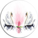 Floating Swans On White Background, Animal Round Metal Wall Art, 11"
