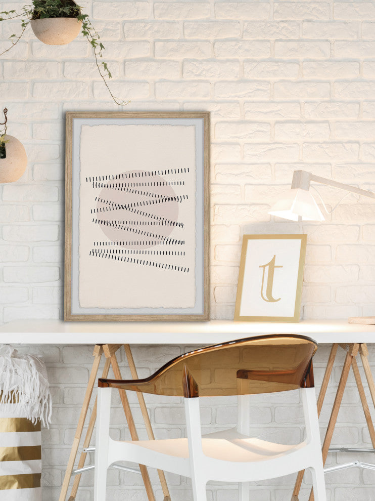 "Railroad Tracks Meet" Framed Painting Print, 16x24