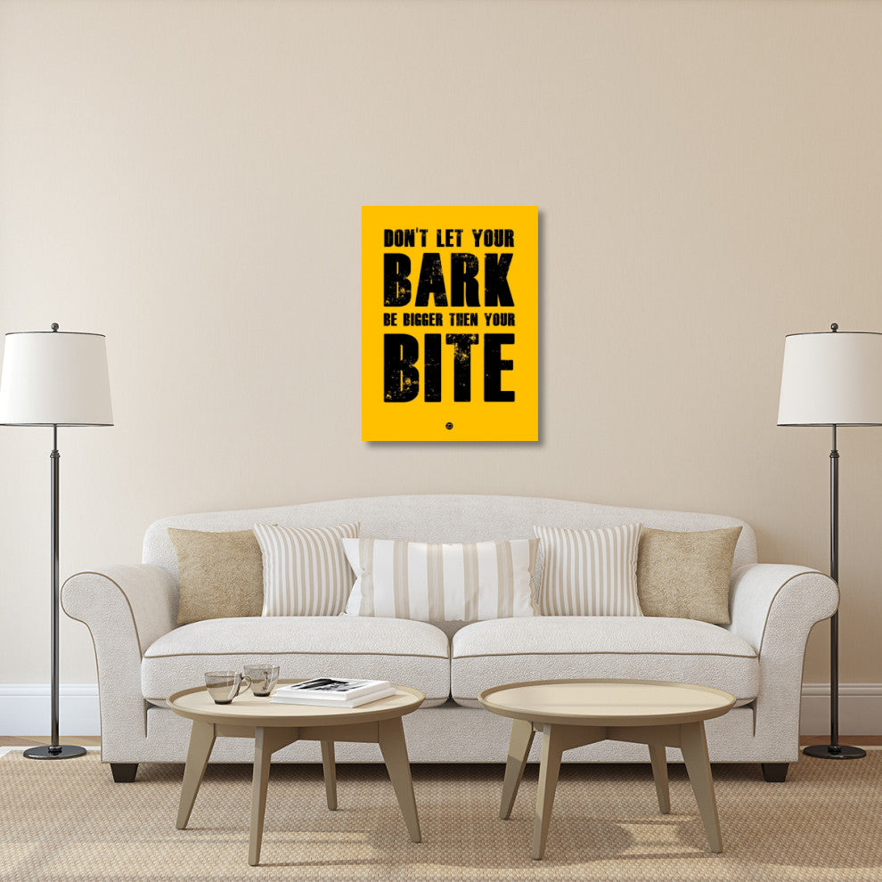 "Bark And Bite Poster Yellow" Fine Art Print