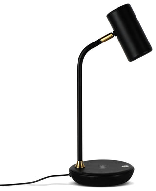Brightech Ezra Office Desk Lamp Wireless, Charging Pad, Color Change, Black