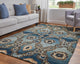 Weave & Wander Amzad Hand Knotted Gradient Wool Rug, Blue/Brown, 5'6"x8'6"