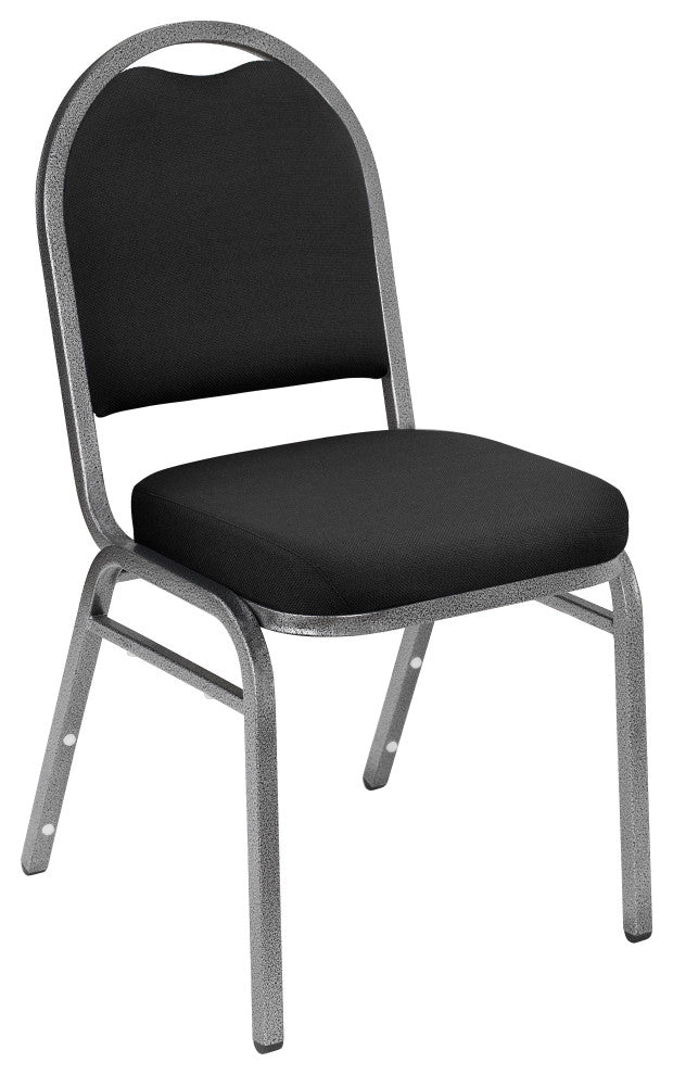 NPS 9200 Fabric Stack Chair, Ebony Black Seat/ Silvervein Frame