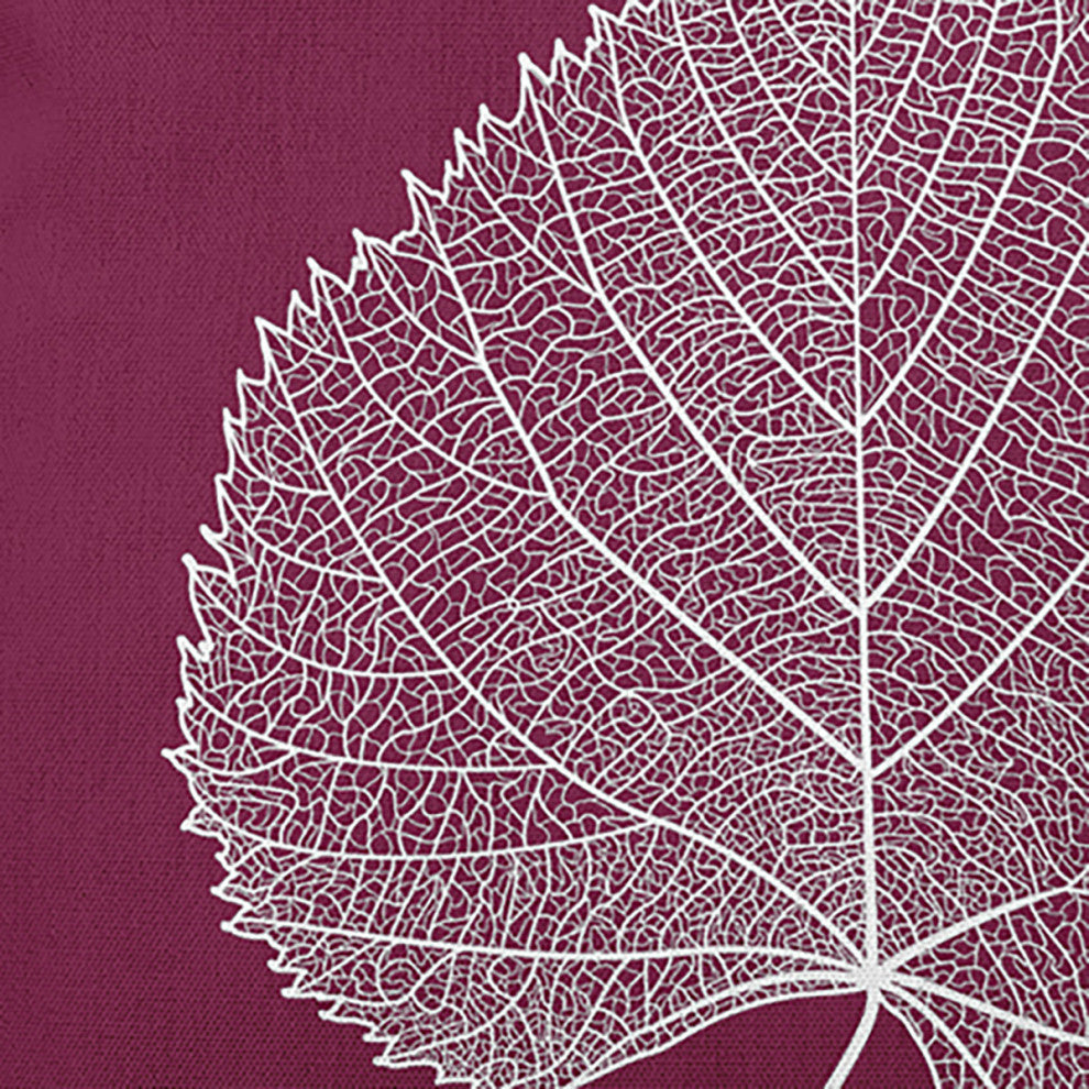 Leaf Study Accent Pillow, Plum, 20"x20"