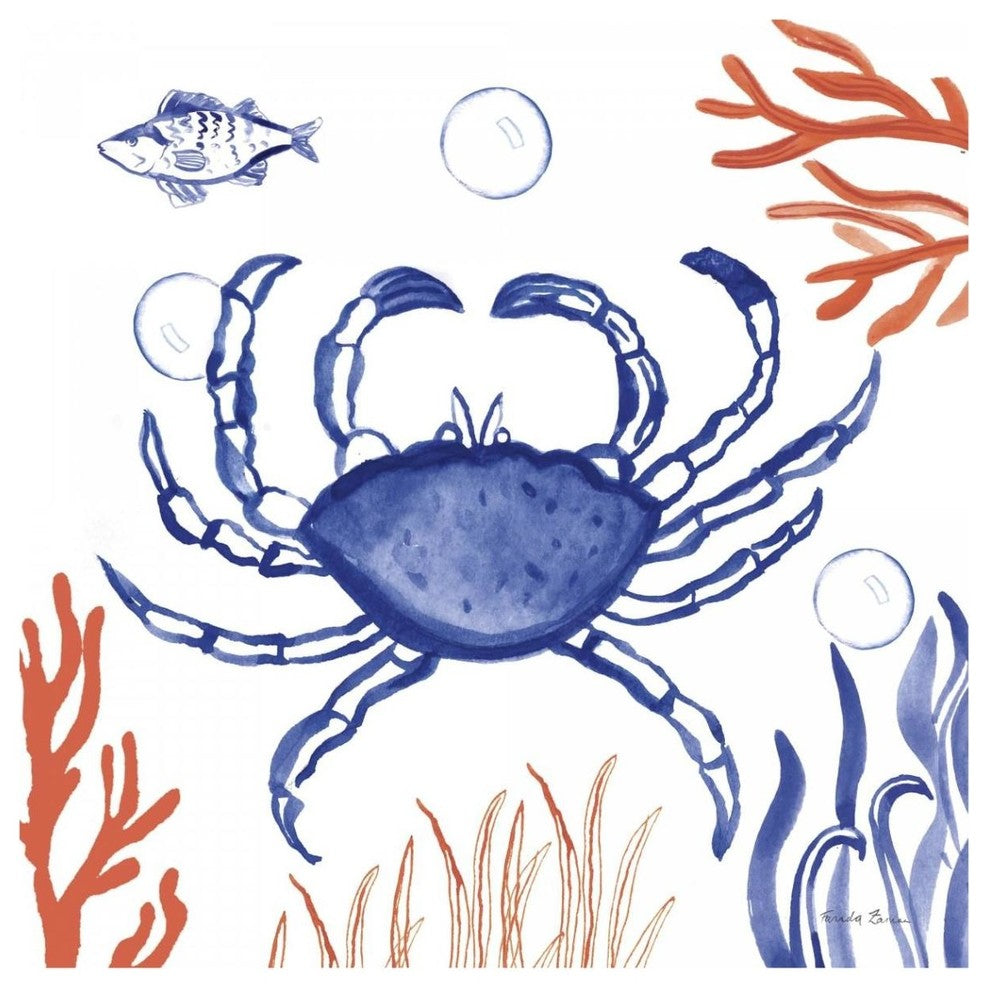 "Coastal Jewels V" Digital Paper Print by Farida Zaman, 42"x42"