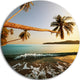 Andaman Sea Coconut Palms, Seashore Round Wall Art, 36"