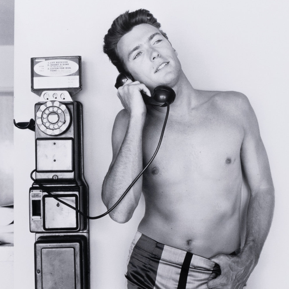 Clint Eastwood Takes A Call By Getty