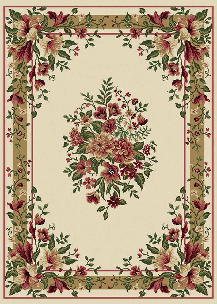 Home Dynamix Optimum Caspian Area Rug 21"x35", Floral Ivory